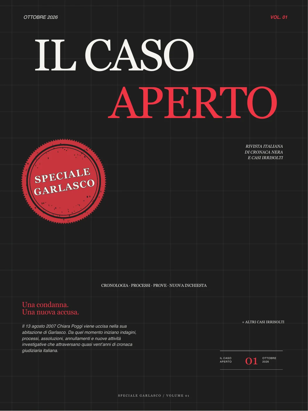 Copertina del primo numero di Il Caso Aperto, Speciale Garlasco